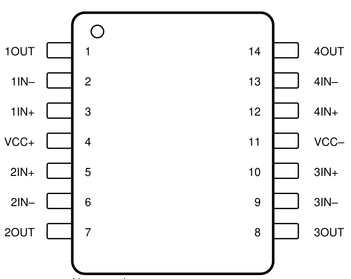 LM324N pinout DIP-14